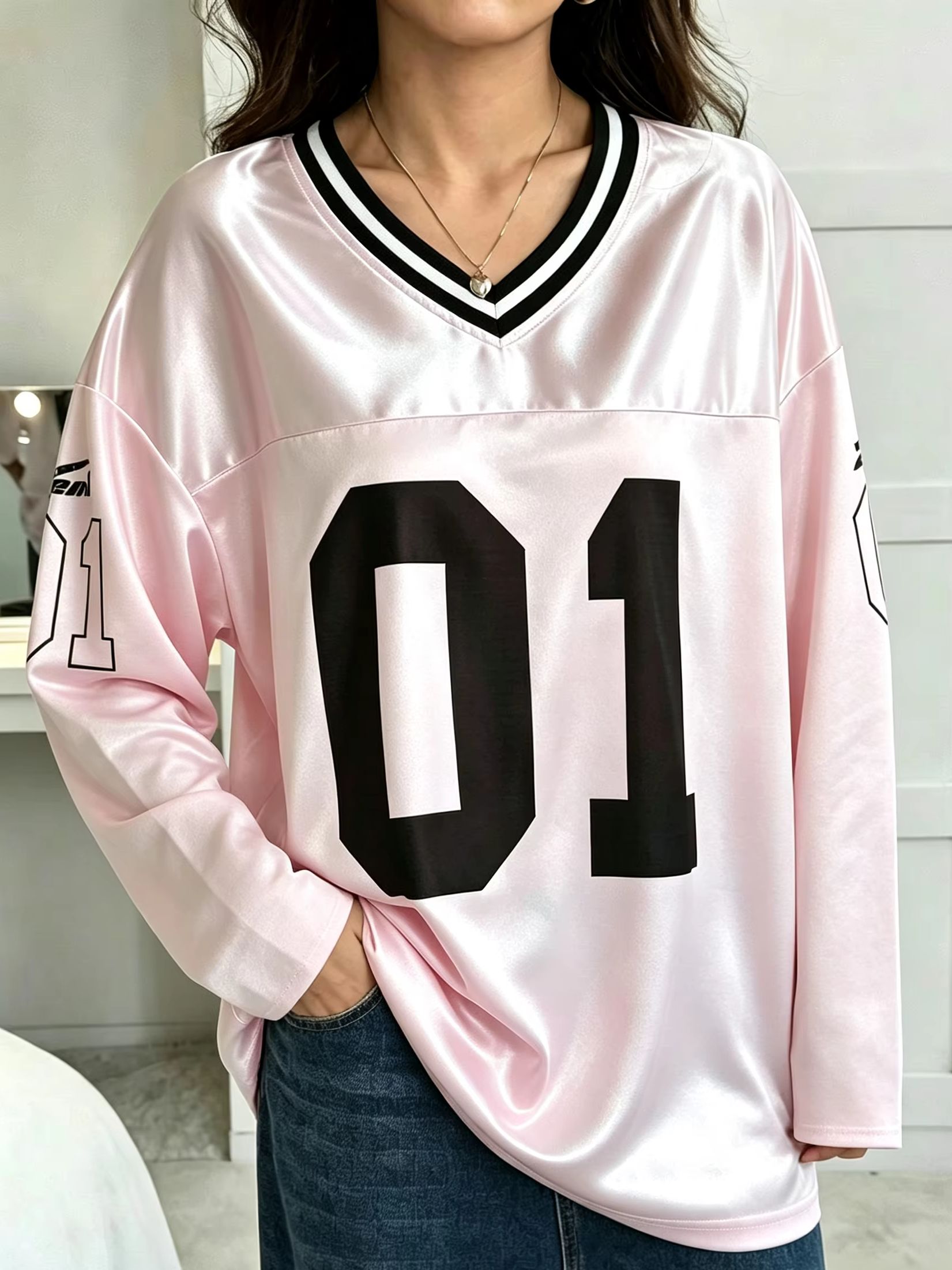 Street Fashion Vintage - 남녀공용 빈티지 긴소매 오버사이즈 01 넘버
