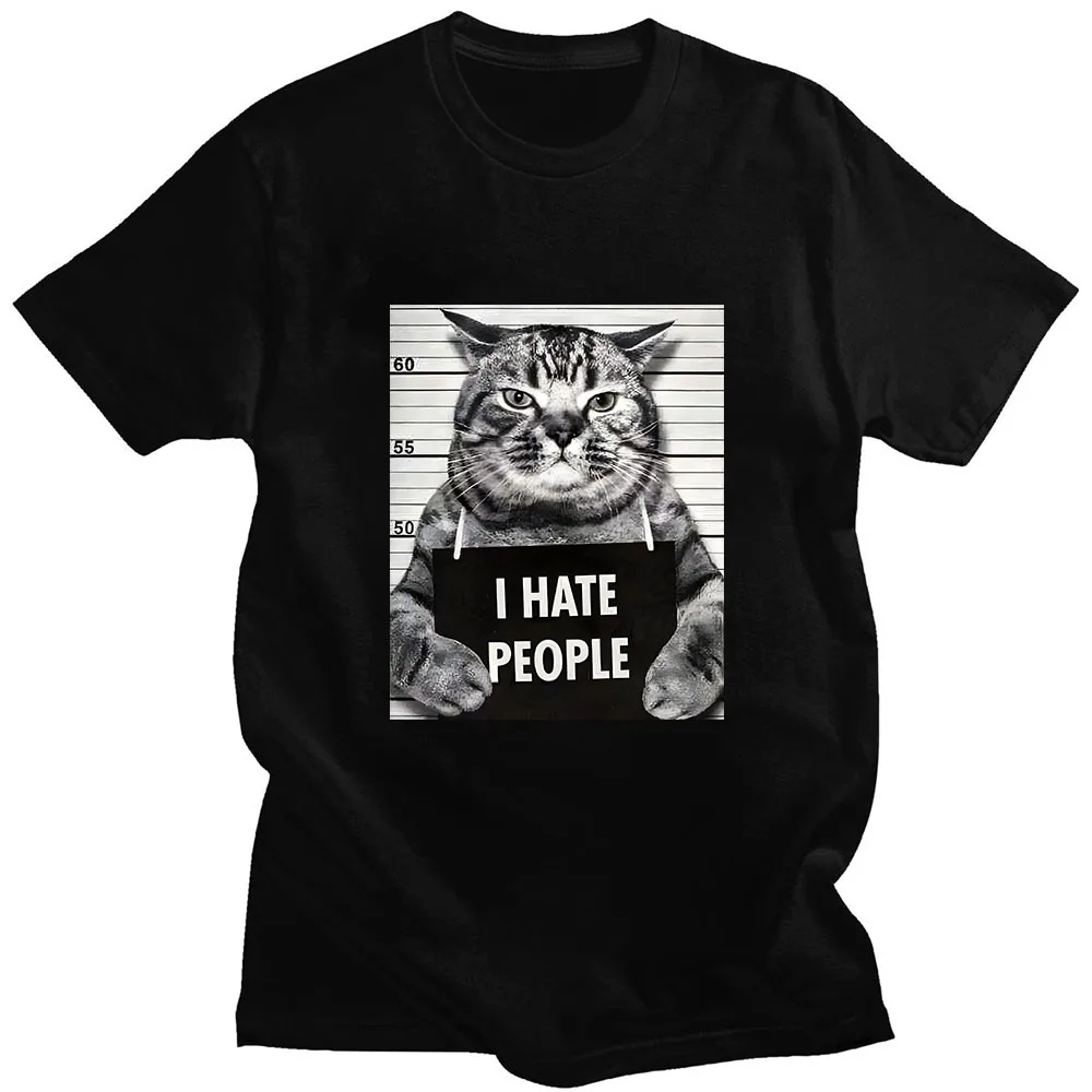 Street Fashion Asian Men - 아시아 사이즈I Meow 프린트 티셔츠 재미있는