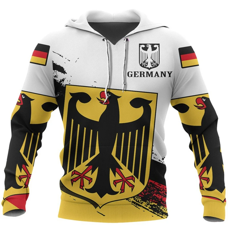 Street Fashion Germany - 독일 국기 디자인 패턴 후드티 남녀
