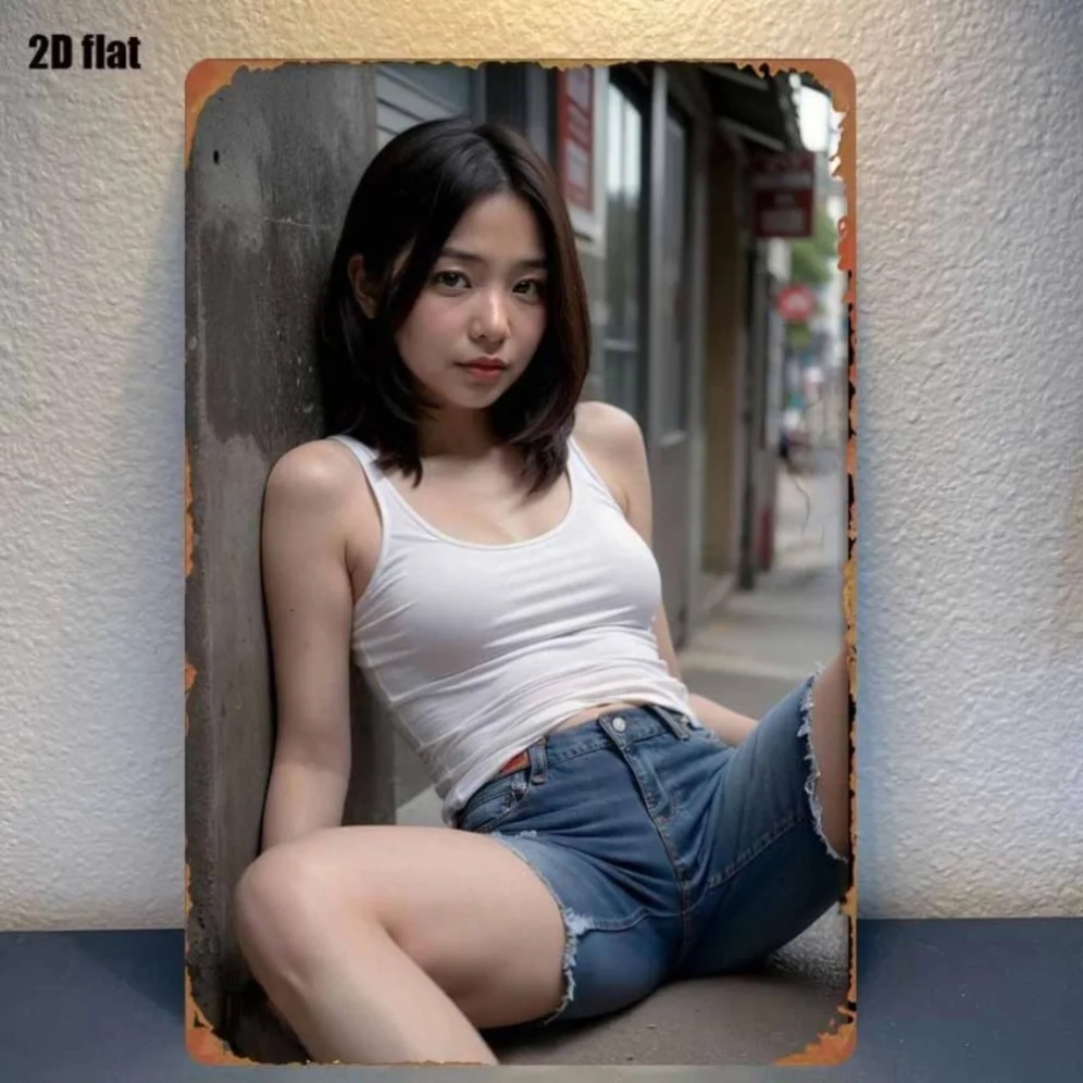 Asian Street Fashion Girls - 새로운 트렌디 HD 메탈 벽 장식