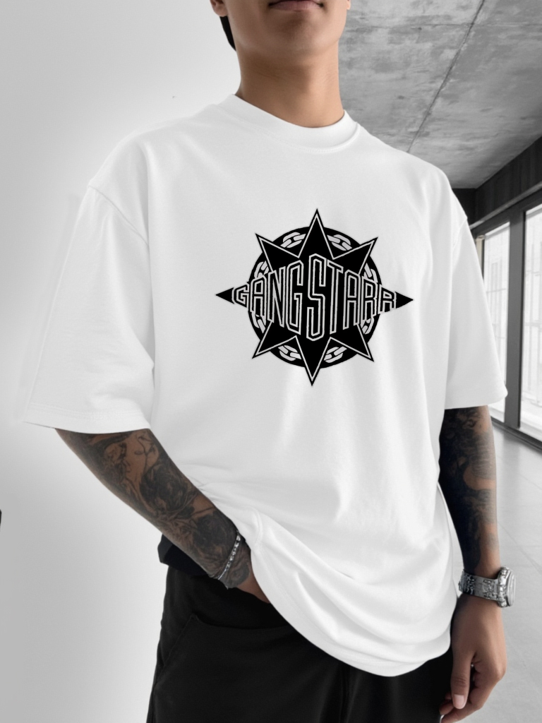 Gang Starr 로고 프린트 티셔츠 패션 스트리트  - Street Fashion Logo Design 리뷰 및 가격