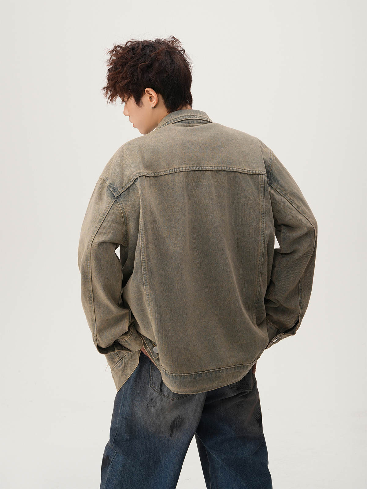 아메리칸 하이 스트리트 립드 데님 재킷 가을 캐주얼 패 - Street Fashion Vintage 리뷰 및 가격