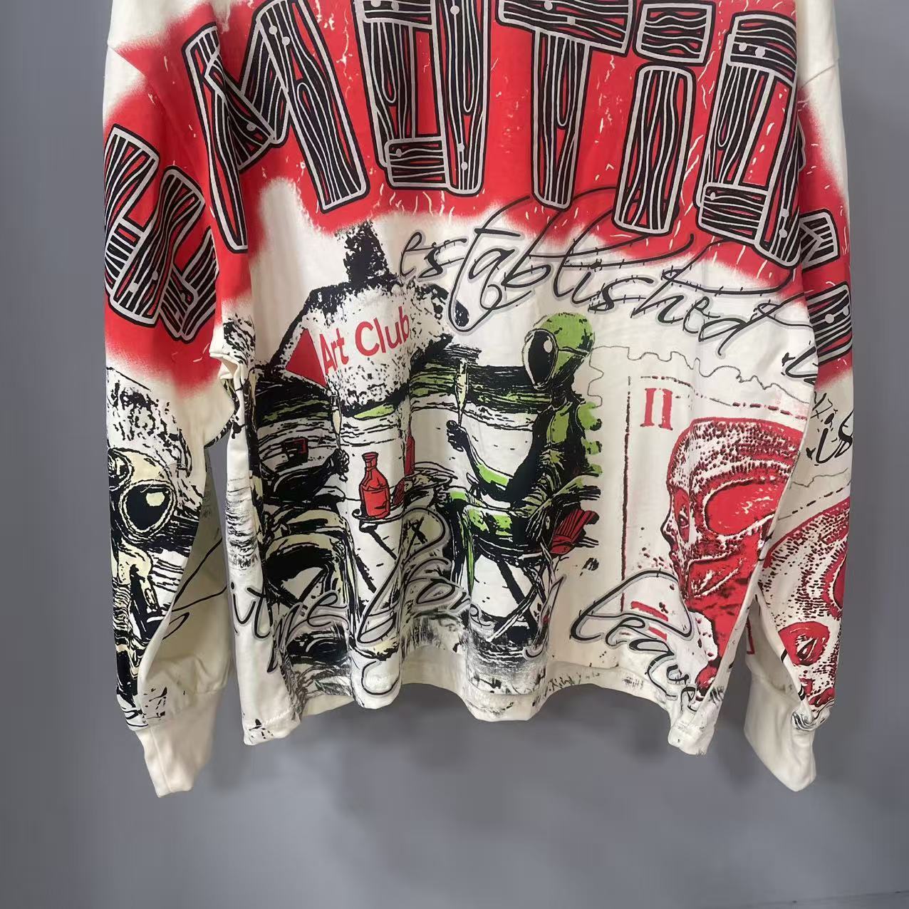 고품질 디자이너 MIXED-EMOTION 긴팔 티셔츠  - Street Fashion Vintage 리뷰 및 가격
