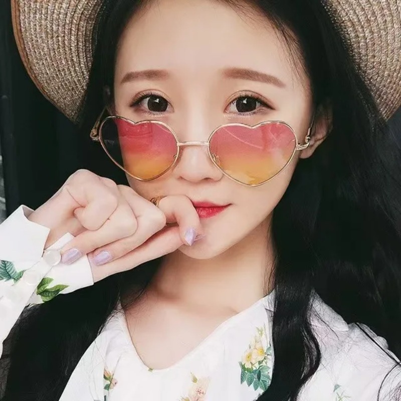 패션 하트 모양의 금속 선글라스 빈티지 트렌디 스트리트 - Street Fashion Vintage 리뷰 및 가격