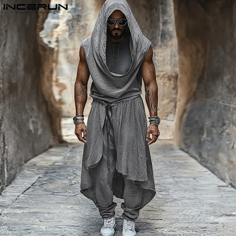 2024 스트리트 패션 투피스 정장 INCERUN 남성 - Street Fashion Outfit For Men 리뷰 및 가격